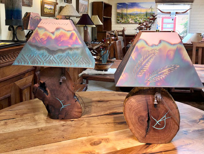 Mesquite and Copper Lamp